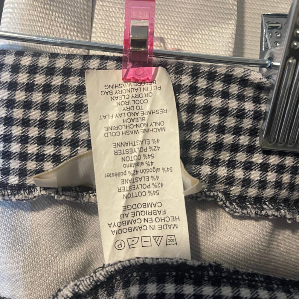 Michael Kors pull on legging size Medium Gingham blue/white